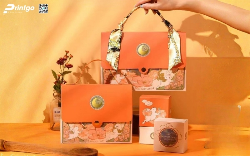 Mẫu hộp quà tết có quai xách bằng vải Mẫu hộp quà tết có quai xách bằng vải