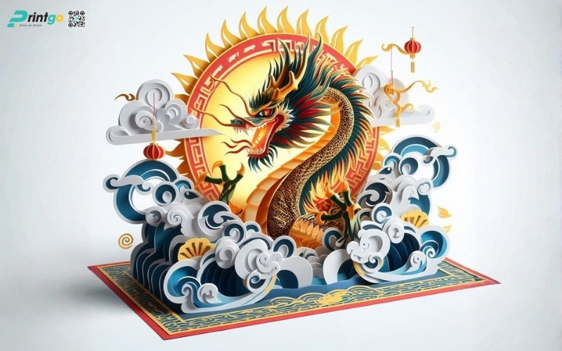 Mẫu thiệp chúc tết 3D biểu tượng rồng mạnh mẽ Mẫu thiệp chúc tết 3D biểu tượng rồng mạnh mẽ