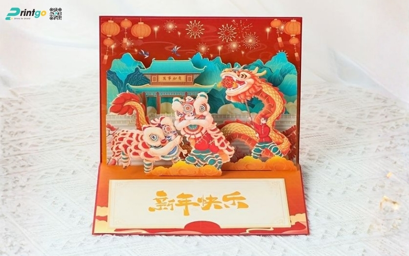 Mẫu thiệp chúc tết 3D biểu tượng rồng mạnh mẽ Mẫu thiệp chúc tết 3D biểu tượng rồng mạnh mẽ