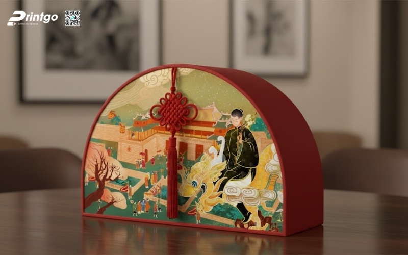 Hộp quà tết độc đáo hình bán nguyệt Hộp quà tết độc đáo hình bán nguyệt