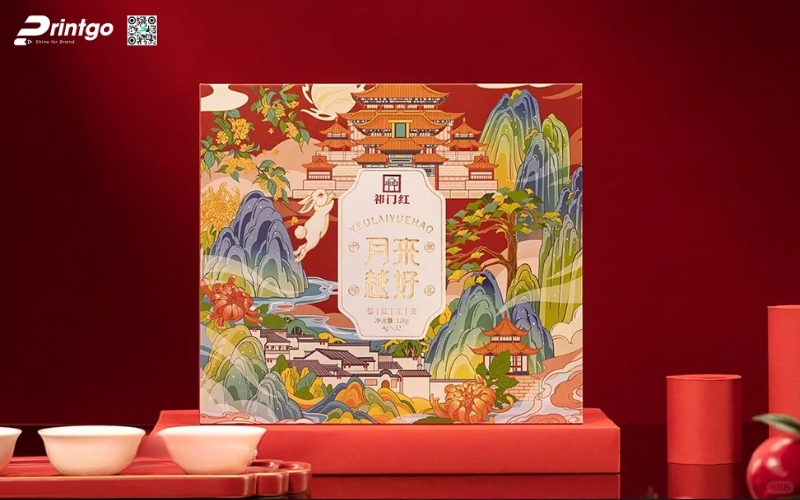 Mẫu hộp quà tết không rượu hình vuông Mẫu hộp quà tết không rượu hình vuông