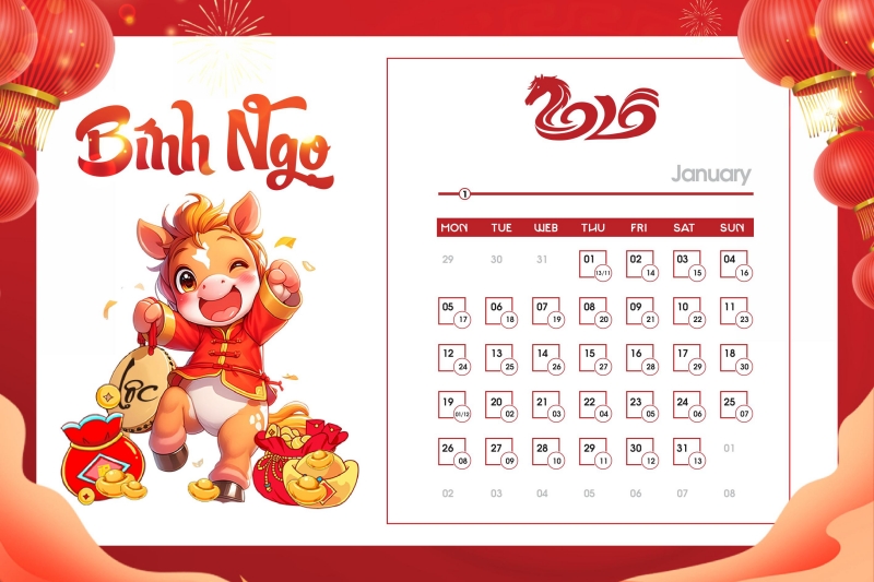 Tải ngay bộ số lịch 2026 vector ngựa dễ thương - Tháng 1 Tải ngay bộ số lịch 2026 vector ngựa dễ thương - Tháng 1
