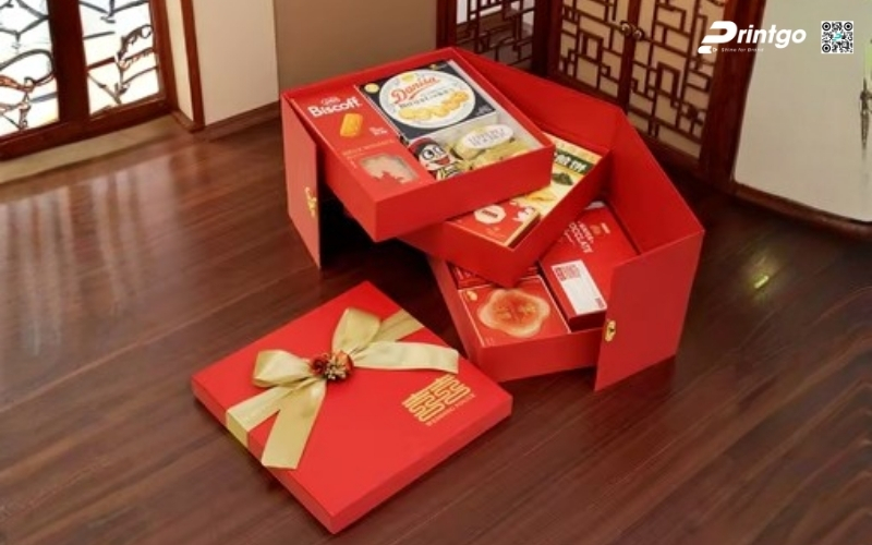 Hộp quà tết độc đáo nhiều ngăn Hộp quà tết độc đáo nhiều ngăn