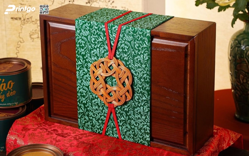 Mẫu hộp quà tết không rượu bằng gỗ Mẫu hộp quà tết không rượu bằng gỗ