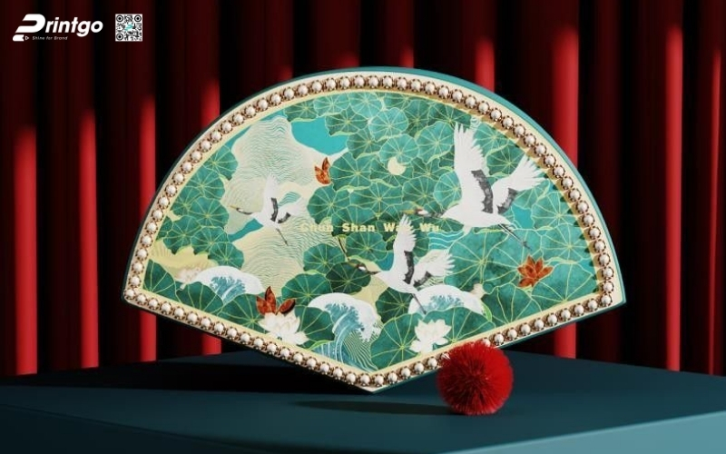 Hộp quà tết độc đáo hình quạt lạ mắt Hộp quà tết độc đáo hình quạt lạ mắt
