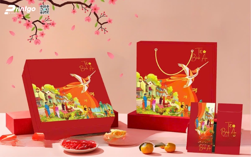 Mẫu hộp quà tết không rượu hình vuông Mẫu hộp quà tết không rượu hình vuông