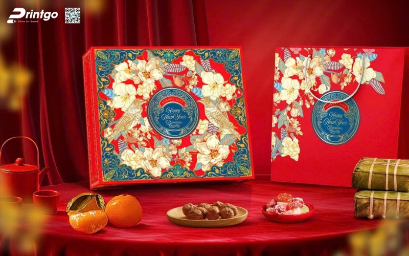 Mẫu hộp quà tết không rượu hình vuông Mẫu hộp quà tết không rượu hình vuông