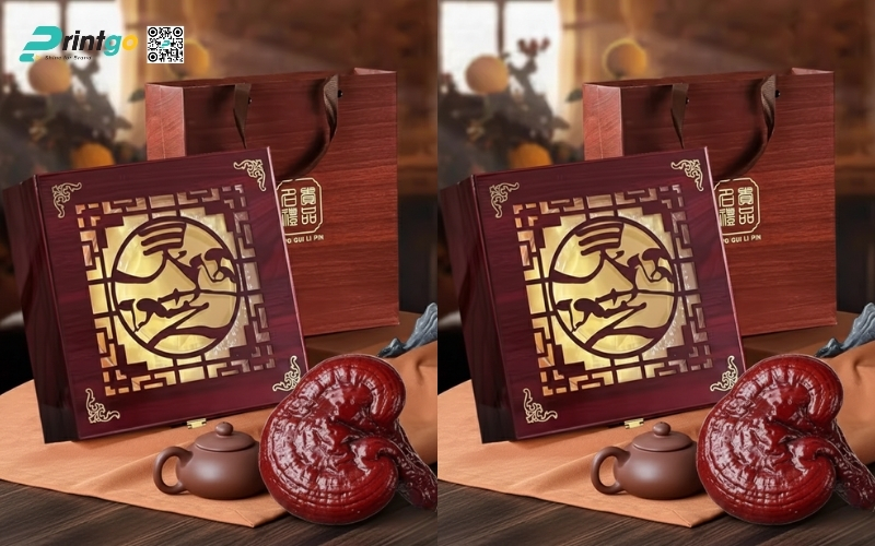 Mẫu hộp quà Tết nấm linh chi cao cấp và sang trọng nhất 2026 Mẫu hộp quà Tết nấm linh chi cao cấp và sang trọng nhất 2026