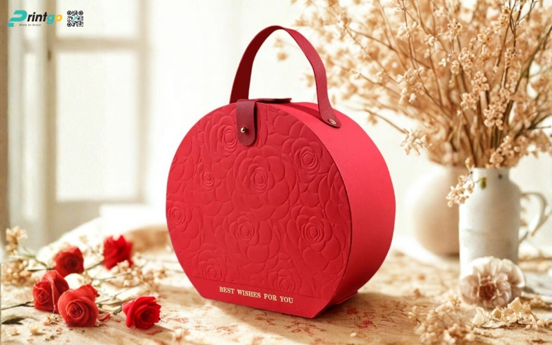 Mẫu hộp quà tết không rượu hình tròn Mẫu hộp quà tết không rượu hình tròn