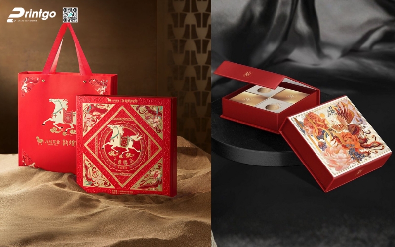 Mẫu hộp quà tết không rượu hình vuông Mẫu hộp quà tết không rượu hình vuông