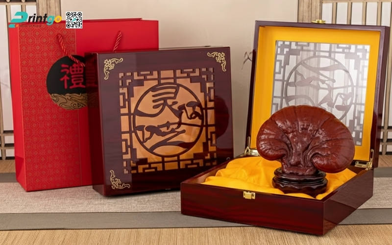 Mẫu hộp quà Tết nấm linh chi cao cấp và sang trọng nhất 2026 Mẫu hộp quà Tết nấm linh chi cao cấp và sang trọng nhất 2026