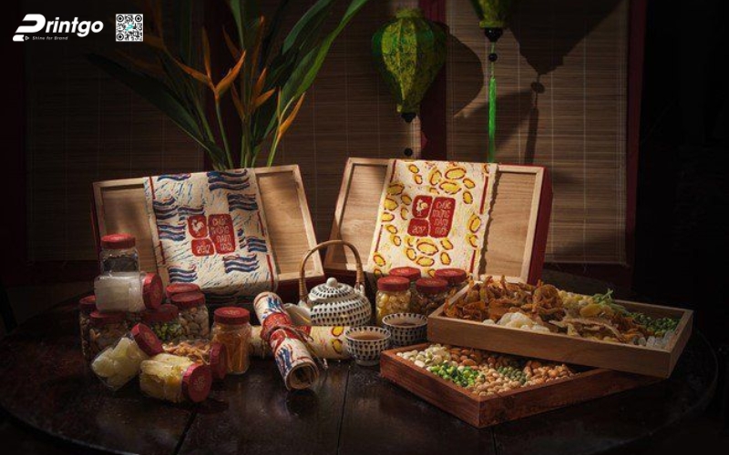 Mẫu hộp quà tết không rượu bằng gỗ Mẫu hộp quà tết không rượu bằng gỗ