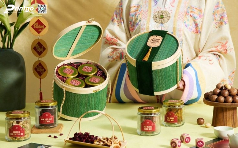 Mẫu hộp quà tết không rượu bằng gỗ Mẫu hộp quà tết không rượu bằng gỗ