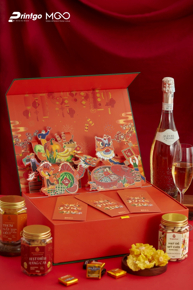 Hộp quà Tết 3D sáng tạo hiện đại Hộp quà Tết 3D sáng tạo hiện đại