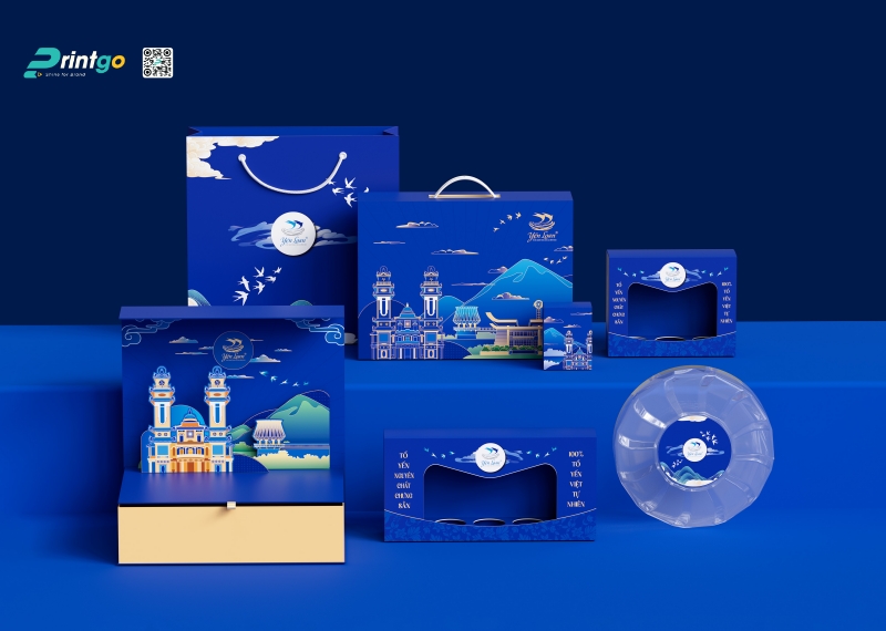 Bộ hộp quà tết đựng yến sào Yến Loan do Printgo thiết kế và in ấn Bộ hộp quà tết đựng yến sào Yến Loan do Printgo thiết kế và in ấn