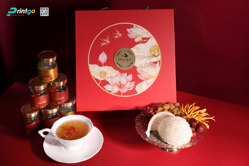 Hộp quà tết đựng yến sào Phú Quý do Printgo thiết kế và in ấn Hộp quà tết đựng yến sào Phú Quý do Printgo thiết kế và in ấn