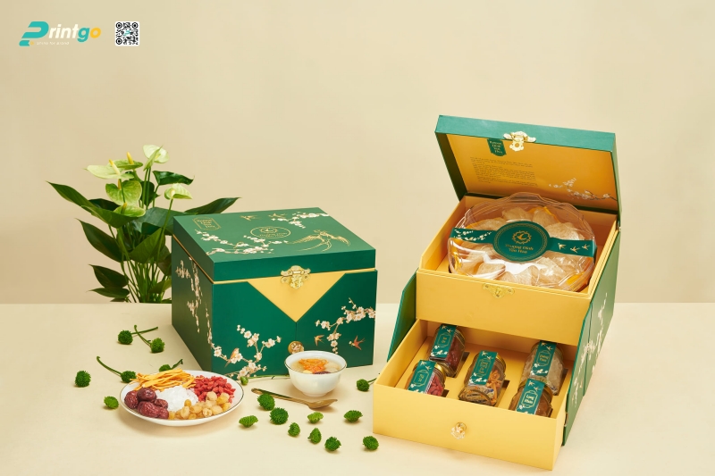 Hộp quà tết đựng yến sào Thượng Phẩm Yến Hoa do Printgo thiết kế và in ấn Hộp quà tết đựng yến sào Thượng Phẩm Yến Hoa do Printgo thiết kế và in ấn