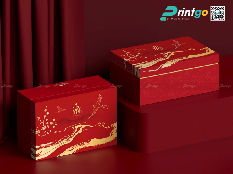 Mẫu hộp quà tết không rượu hình chữ nhật Mẫu hộp quà tết không rượu hình chữ nhật