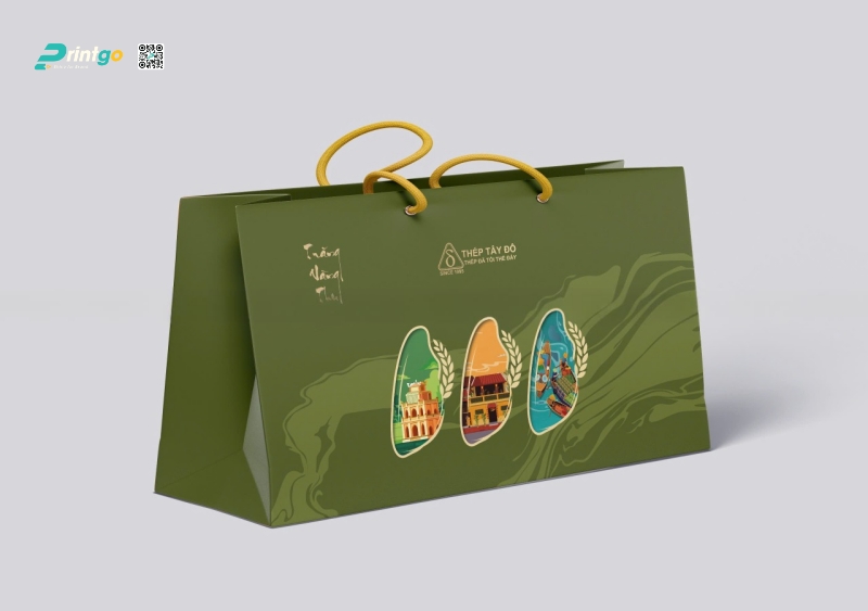 Mẫu túi giấy đựng quà tết Thép Tây Đô do Printgo thiết kế Mẫu túi giấy đựng quà tết Thép Tây Đô do Printgo thiết kế