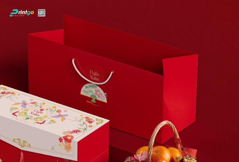 Mẫu túi giấy đựng quà tết Uyển Xuân do Printgo thiết kế Mẫu túi giấy đựng quà tết Uyển Xuân do Printgo thiết kế