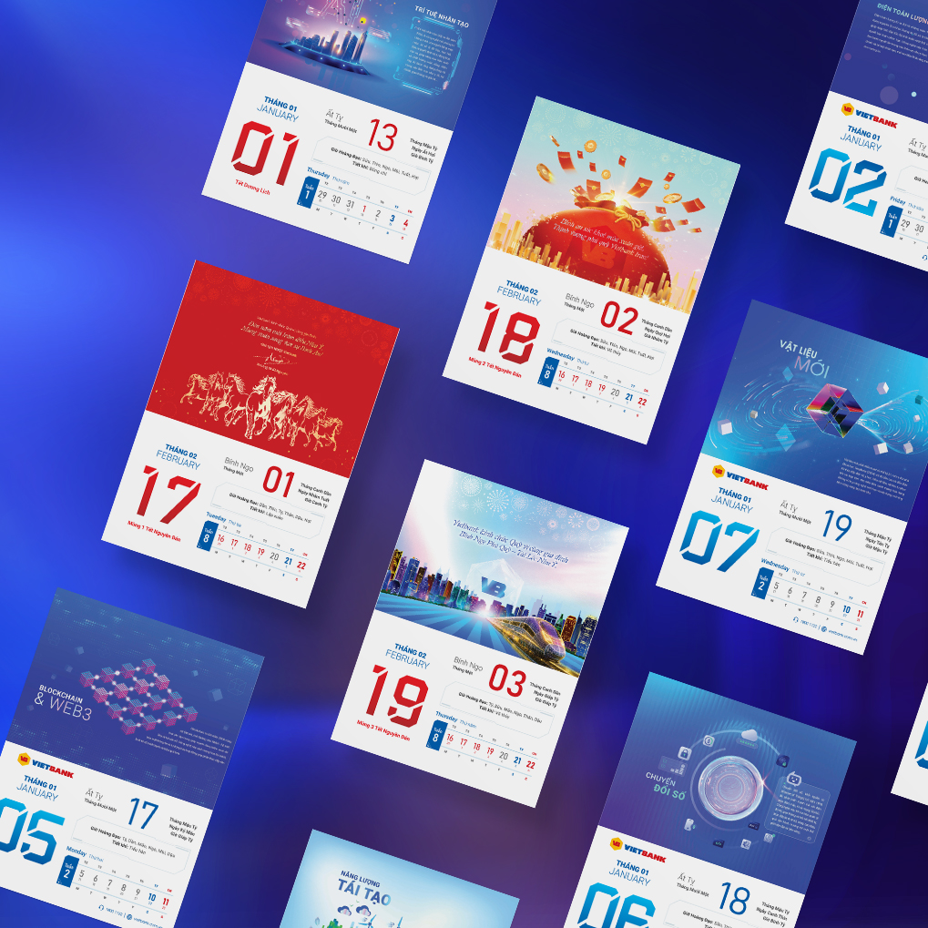 Bộ sưu tập lịch ngân hàng Vietbank 2026 Bộ sưu tập lịch ngân hàng Vietbank 2026