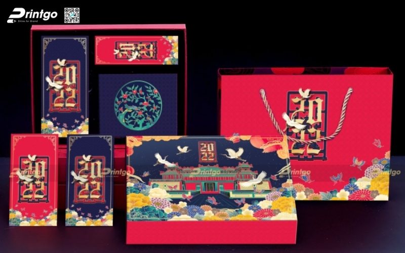 Mẫu hộp quà tết không rượu hình chữ nhật Mẫu hộp quà tết không rượu hình chữ nhật