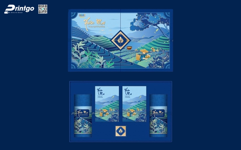 Mẫu hộp quà tết không rượu hình chữ nhật Mẫu hộp quà tết không rượu hình chữ nhật