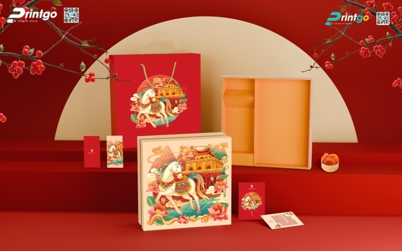 Mẫu hộp quà tết không rượu hình vuông Mẫu hộp quà tết không rượu hình vuông