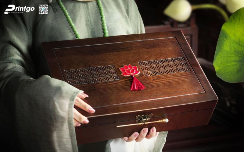 Mẫu hộp quà tết không rượu bằng gỗ Mẫu hộp quà tết không rượu bằng gỗ