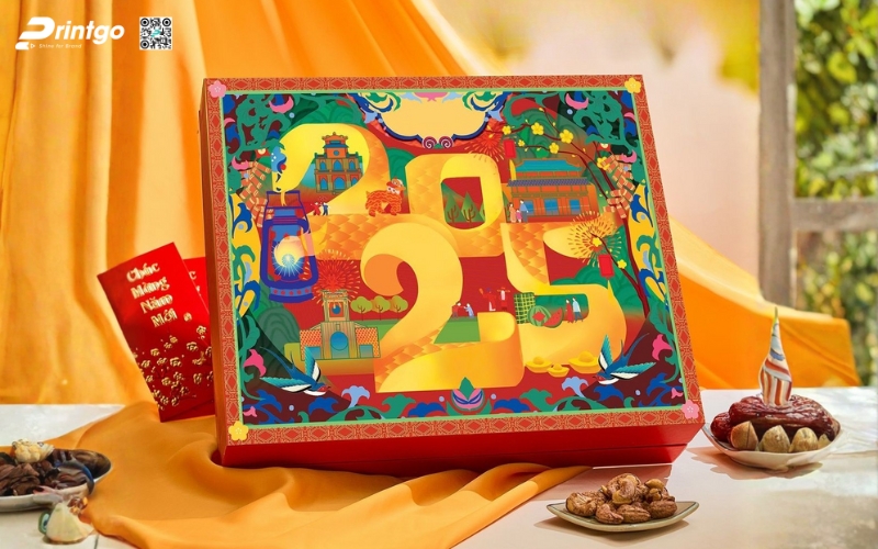 Mẫu hộp quà tết không rượu hình vuông Mẫu hộp quà tết không rượu hình vuông