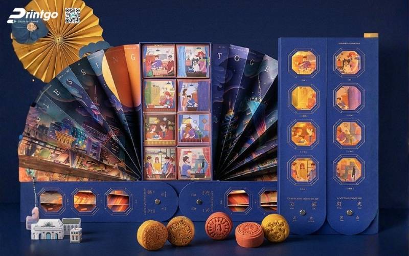 Hộp quà tết độc đáo hình quạt lạ mắt Hộp quà tết độc đáo hình quạt lạ mắt