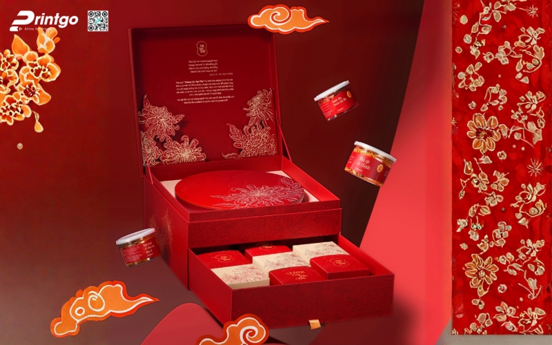 Mẫu hộp quà tết không rượu hình vuông Mẫu hộp quà tết không rượu hình vuông