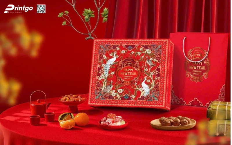 Mẫu hộp quà tết không rượu hình vuông Mẫu hộp quà tết không rượu hình vuông