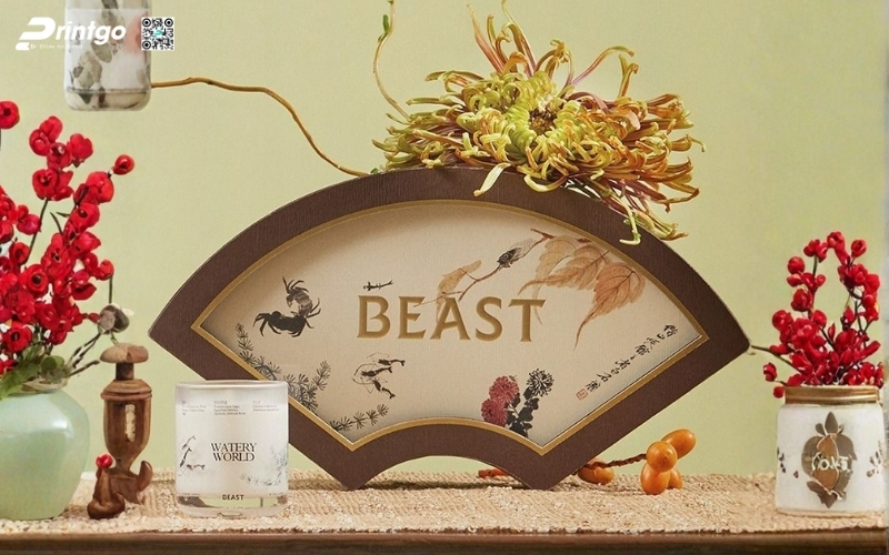 Hộp quà tết độc đáo hình quạt lạ mắt Hộp quà tết độc đáo hình quạt lạ mắt