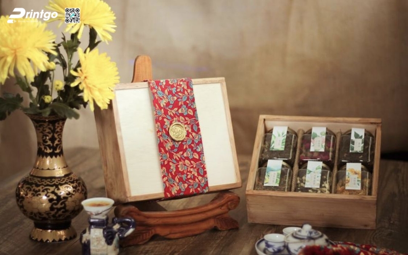 Mẫu hộp quà tết không rượu bằng gỗ Mẫu hộp quà tết không rượu bằng gỗ