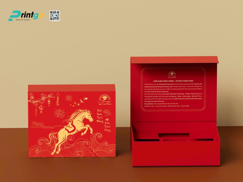 Mẫu hộp quà tết không rượu hình chữ nhật Mẫu hộp quà tết không rượu hình chữ nhật