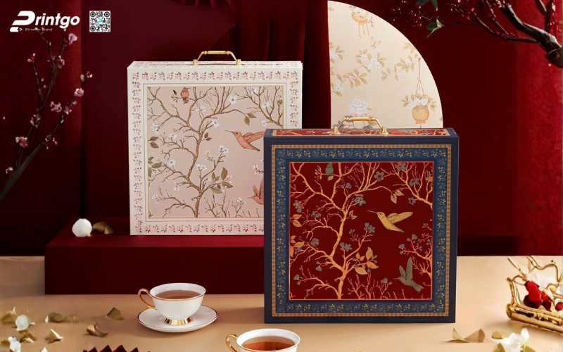 Mẫu hộp quà tết không rượu hình vuông Mẫu hộp quà tết không rượu hình vuông