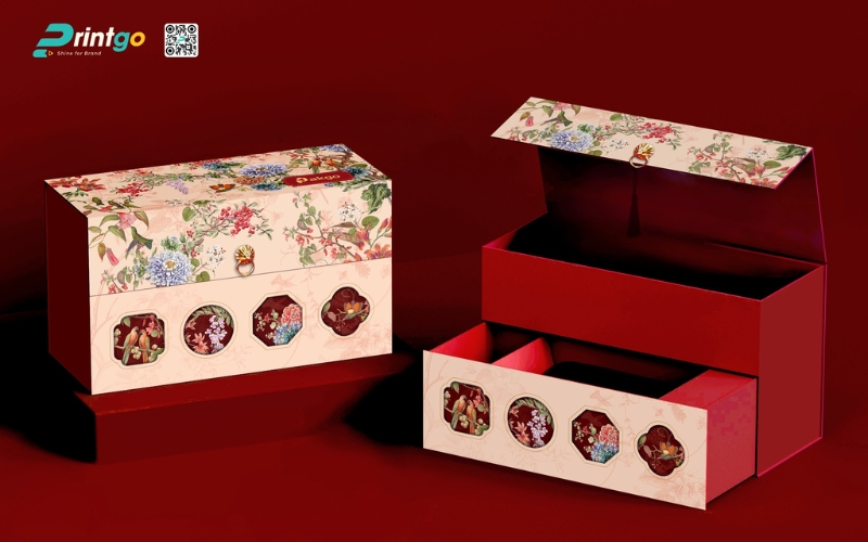 Mẫu hộp quà tết không rượu hình chữ nhật Mẫu hộp quà tết không rượu hình chữ nhật