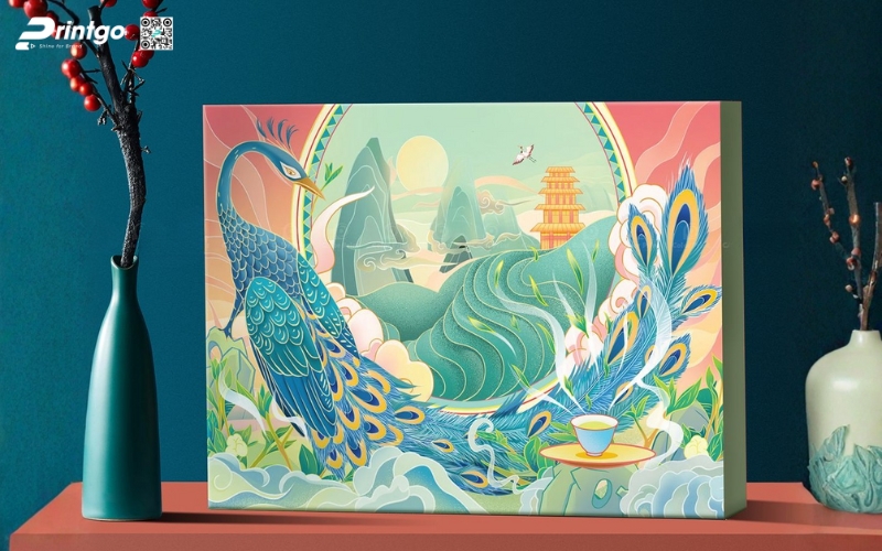 Mẫu hộp quà tết không rượu hình chữ nhật Mẫu hộp quà tết không rượu hình chữ nhật