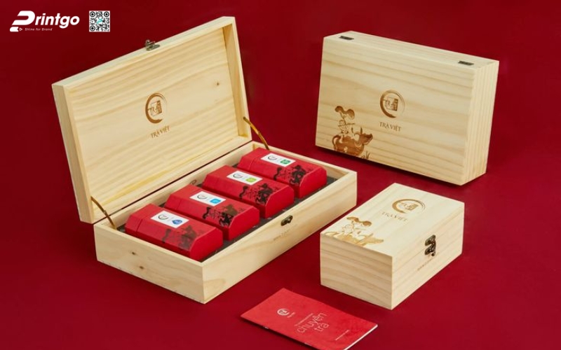 Mẫu hộp quà tết không rượu bằng gỗ Mẫu hộp quà tết không rượu bằng gỗ