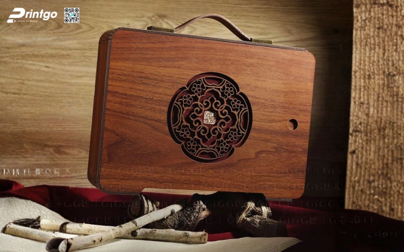 Mẫu hộp quà tết không rượu bằng gỗ Mẫu hộp quà tết không rượu bằng gỗ