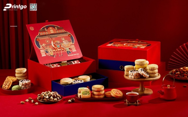 Mẫu hộp quà tết không rượu hình vuông Mẫu hộp quà tết không rượu hình vuông