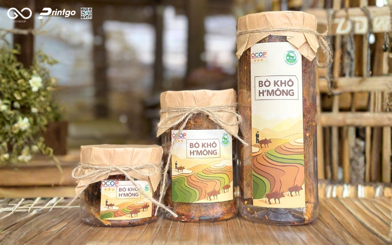 Thiết kế bao bì Bò khô H'Mông chuẩn OCOP Thiết kế bao bì Bò khô H'Mông chuẩn OCOP