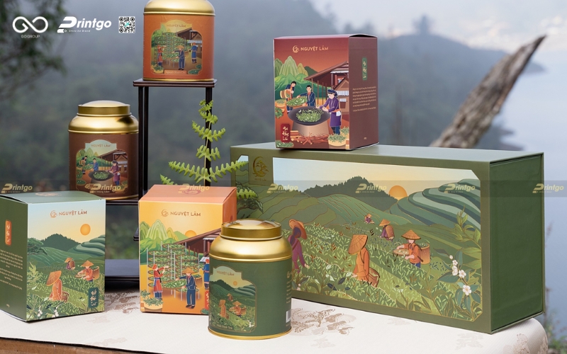 Thiết kế hộp đựng trà Nguyệt Lãm cao cấp Thiết kế hộp đựng trà Nguyệt Lãm cao cấp