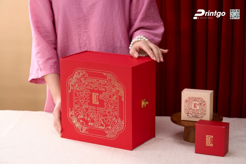 Hộp bánh trung thu giấy Carton lạnh bồi giấy Couche ấn tượng Hộp bánh trung thu giấy Carton lạnh bồi giấy Couche ấn tượng