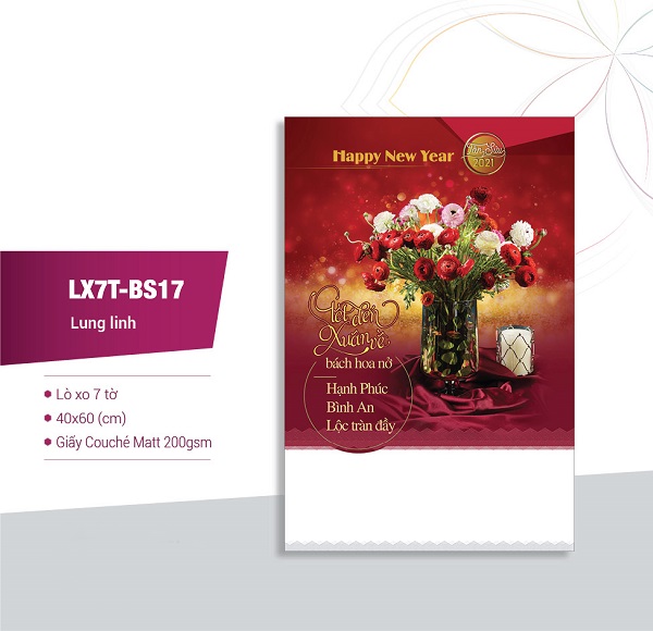 Lịch lò xo 7 tờ Lung Linh