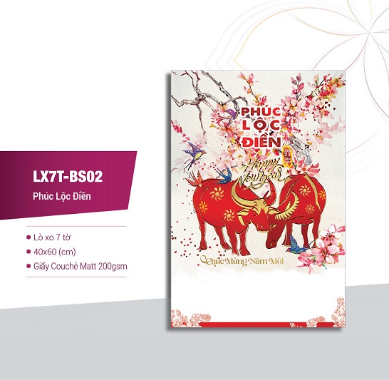 Lịch lò xo 7 tờ Phúc Lộc Điền