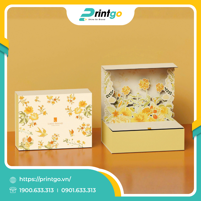 In hộp quà tết Popup 3D Tường Hoa